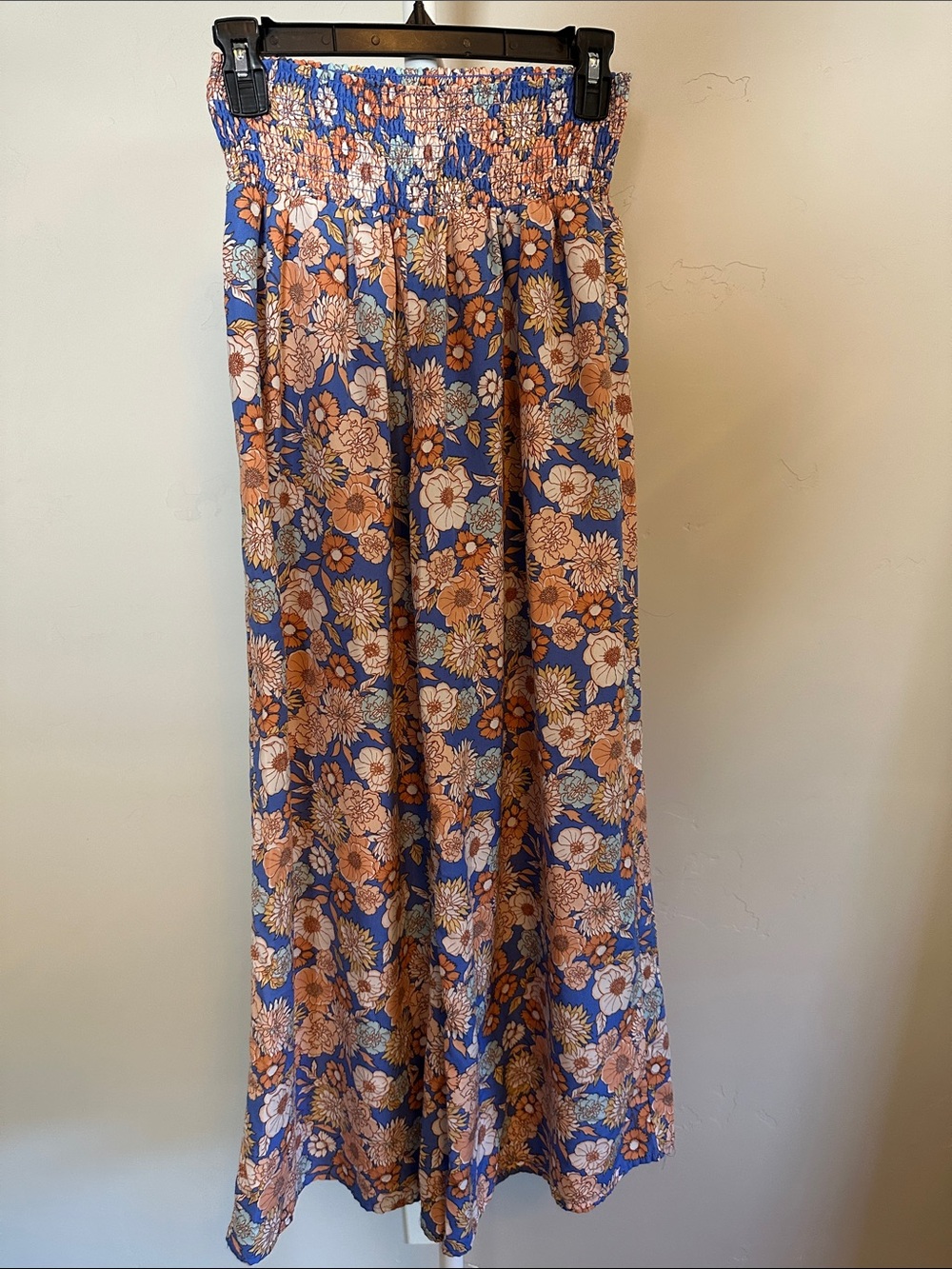 Sienna Sky Blue & Peach Floral Wide Leg Jumpsuit